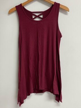 CUTE A-LINE RIBBED SLEEVELESS TOP - MEDIUM